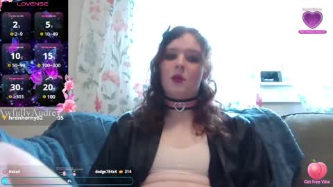 Snapshot of awfullyaudrey chatting on 02-24-25, 08:36 AudreySins online show from 02-24-25, 08:36