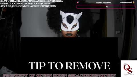 Snapshot of blacksirenqueen chatting on 10-26-25, 10:10 Queen Siren online show from 10-26-25, 10:10