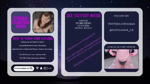 Snapshot of foxy_gamer chatting on 06-13-26, 01:25 Lex Vive foxygamer cb online show from 06-13-26, 01:25