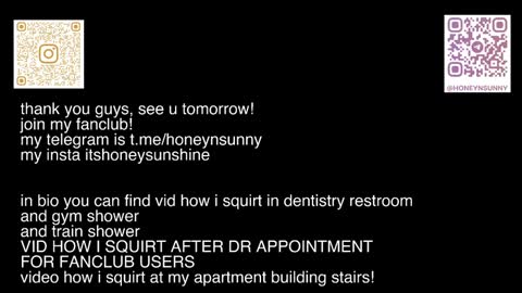 Snapshot of honey_sunshine chatting on 12-03-24, 01:54 Jenyanew vid how I squirt in forest in bio online show from 12-03-24, 01:54