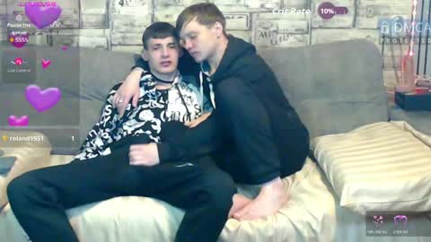 Max tall dark-haired guy with tattoos and Phil blond-haired online show from 04-30-26, 03:13