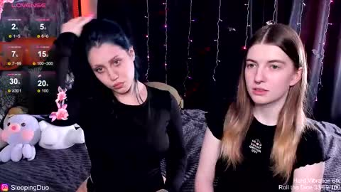 Snapshot of sleepingduo chatting on 10-20-25, 10:16 Hi We are Iva and Angela Nice to meet u 3 online show from 10-20-25, 10:16