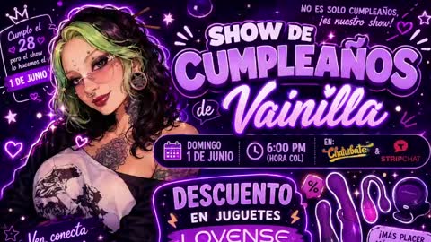 Snapshot of vainilla_l chatting on 05-23-26, 01:22 Vainilla Independent model online show from 05-23-26, 01:22